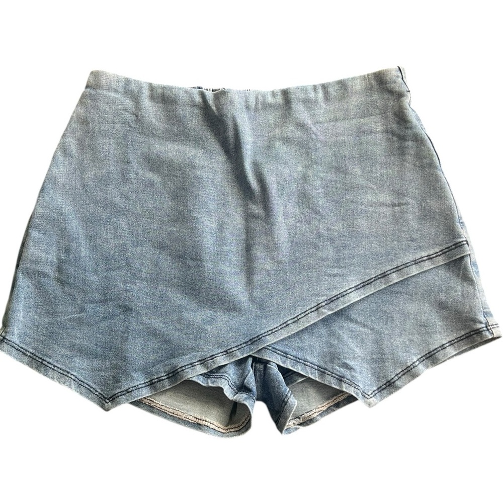Luvamia • Denim Mini Skort - Picture 2 of 5